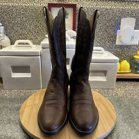 Ariat Heritage R Toe Western Leather Boot Women's Sz 11B Cowgirl Distress Brown - Picture 2 of 14